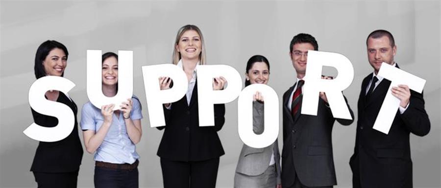 People holding up letters to spell out \